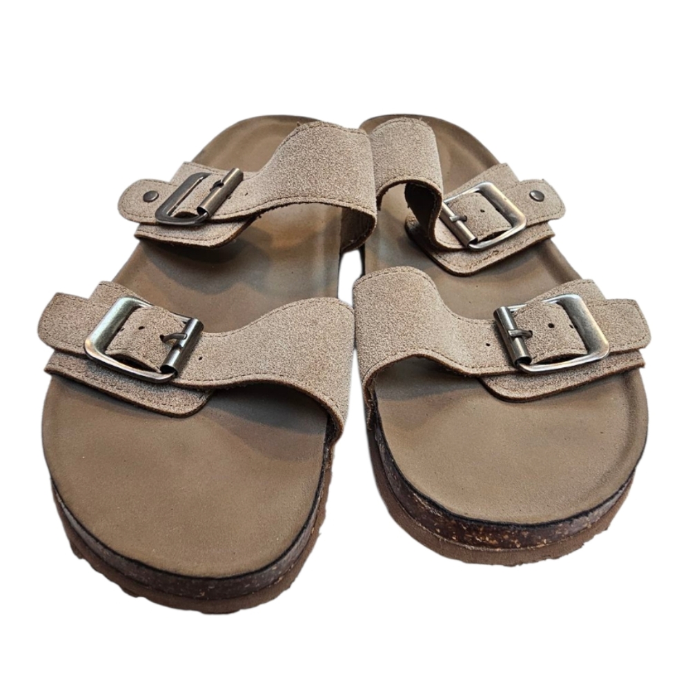 Steve Madden Tan Suede Buckle Sandals - Picture 3 of 8